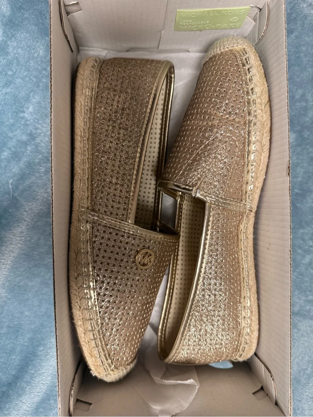 Michael Kors Metallic Gold Espadrille Slip-Ons